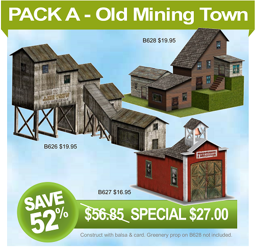 Mining Town Scale Railroad Models Pack A
