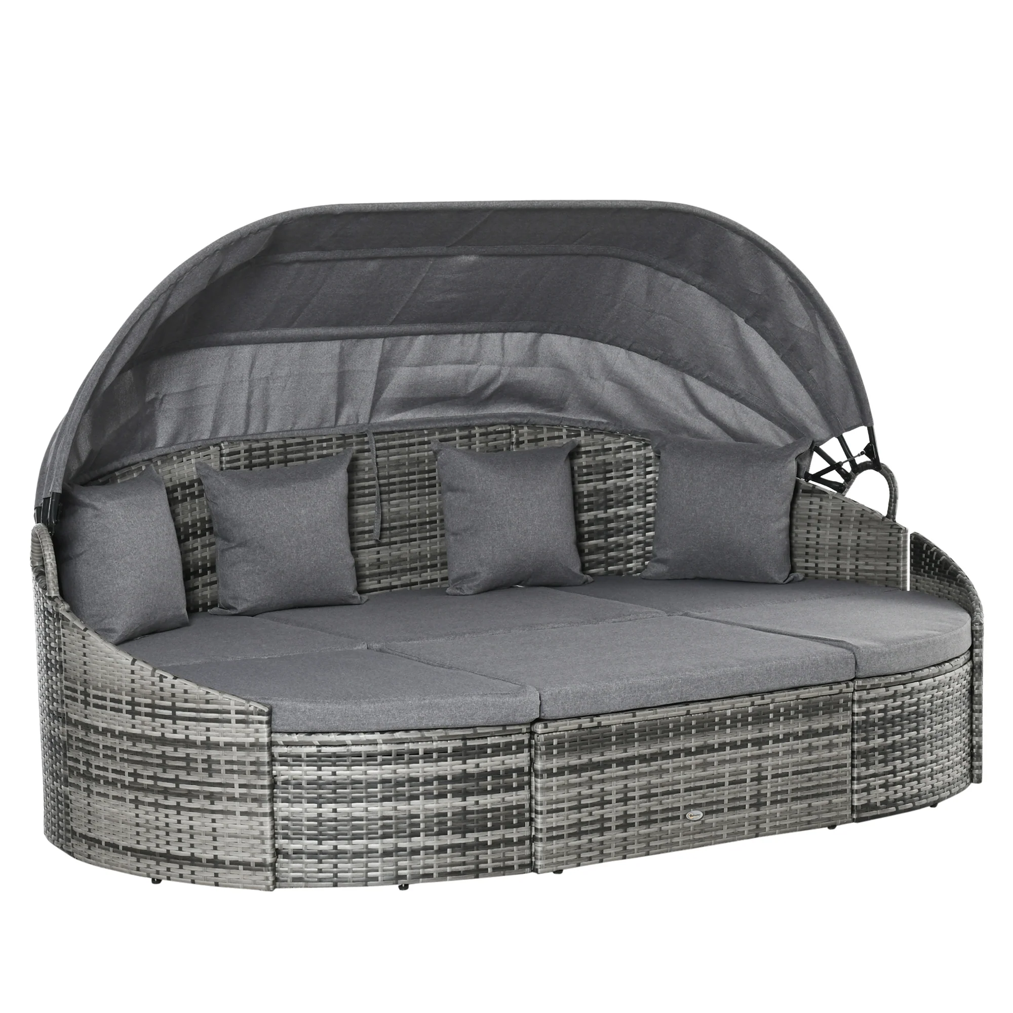 Outsunny rotan zonne-eiland 4-delig 230 cm x 145 cm x 80 cm