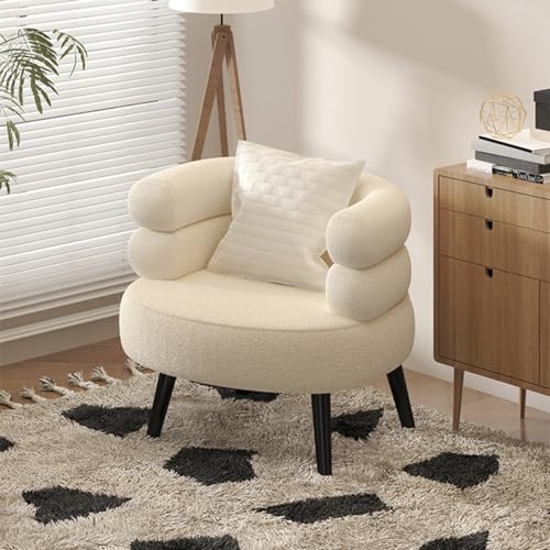 Sedia in Accento Bianca, Sedia a Botte Moderna, Sedia da toeletta con Gamba Nera, Poltrona Accogliente Poltrona pigra Sedia da Lettura per Soggiorno Sala Trucco Camera da Letto Lettura, senz : Amazon.it: Casa e cucina