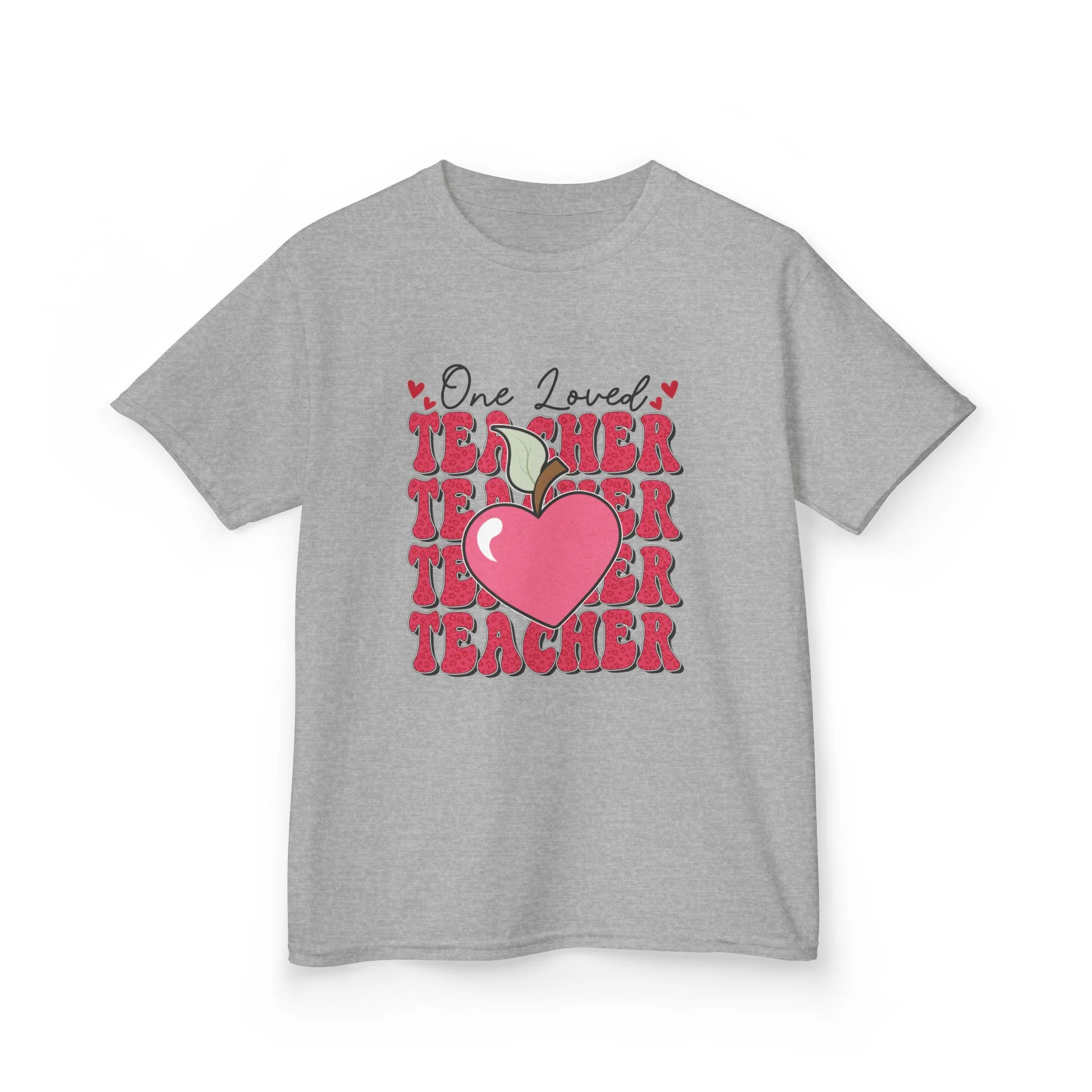 One Loved Teacher Kids Tee | Heart Apple Teacher Design