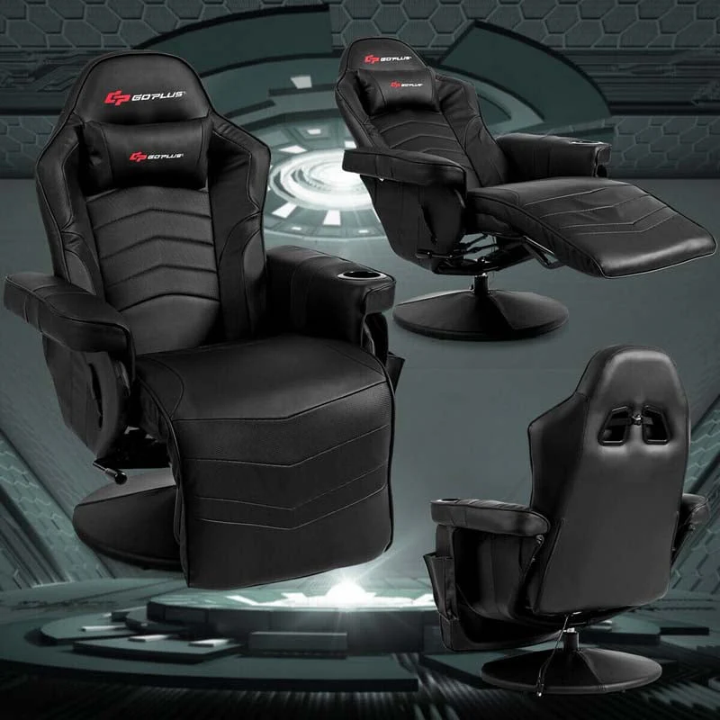 Pu Leather Massage Gaming Chair Ergonomic High Back Racing Style Gaming Recliner With Adjustable Backrest Amp Footrest Cup Holder Side Pouch - Comfortable And Ergonomic Design