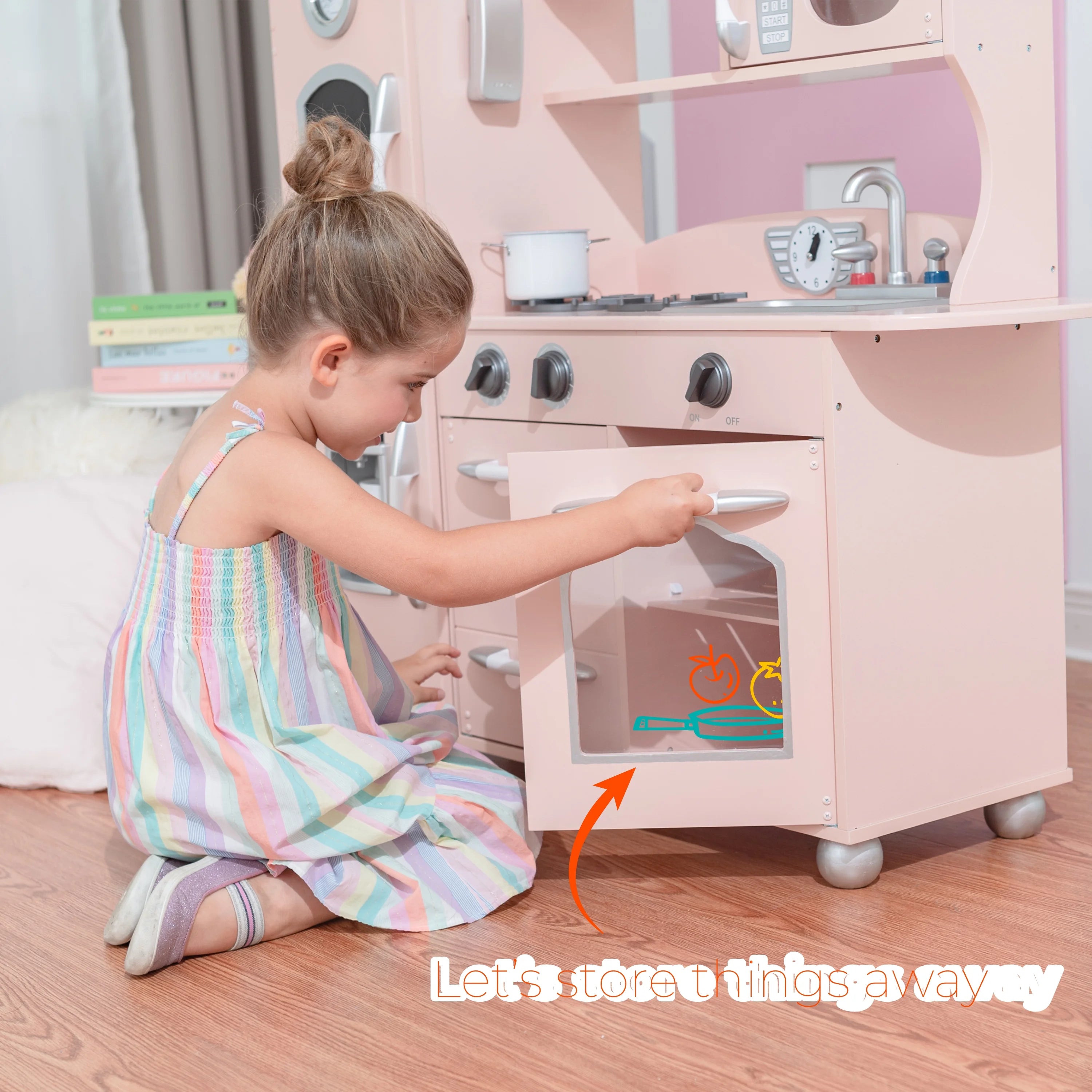 Little Chef Westchester Retro Wooden Play Kitchen Pink