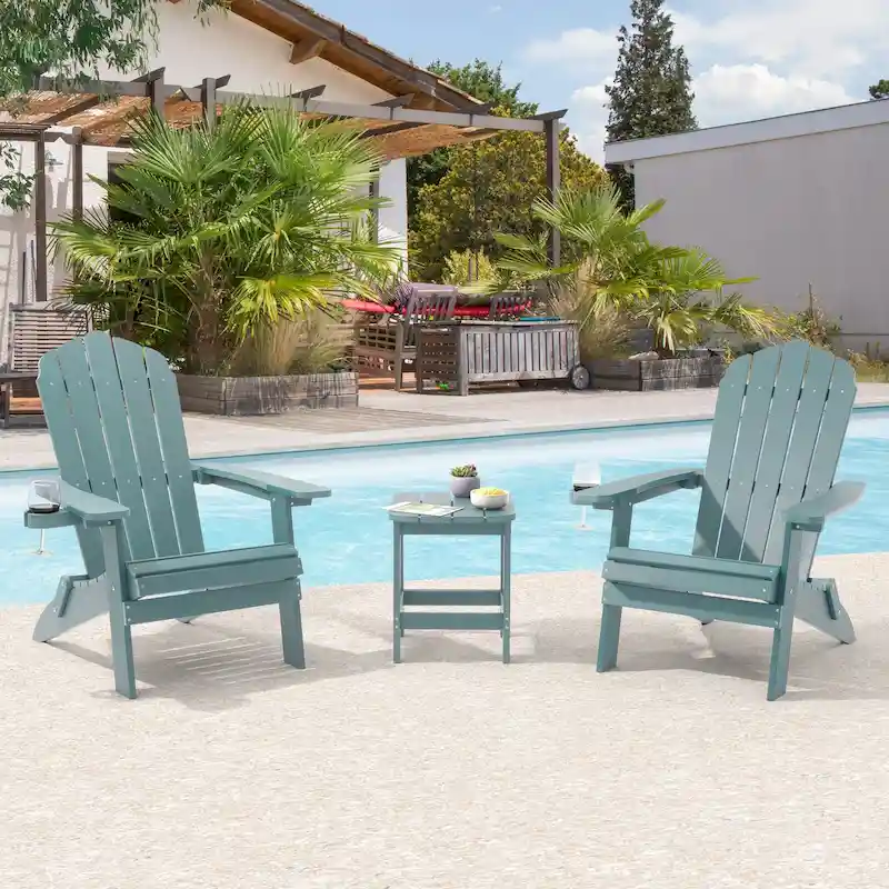 Bonosuki Set of 2 Folding Adirondack Chair Patio Fire Pit Chair