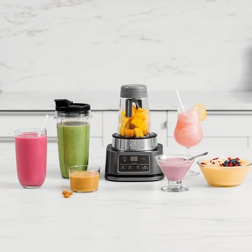 Ninja Foodi Frullatore Power Nutri 2 in 1, 1100 W, tazza 700 ml e ciotola 400 ml con paddle di potenza, per frullati, creme dense e bibite ghiacciate, argento, CB100EU : Amazon.it: Casa e cucina