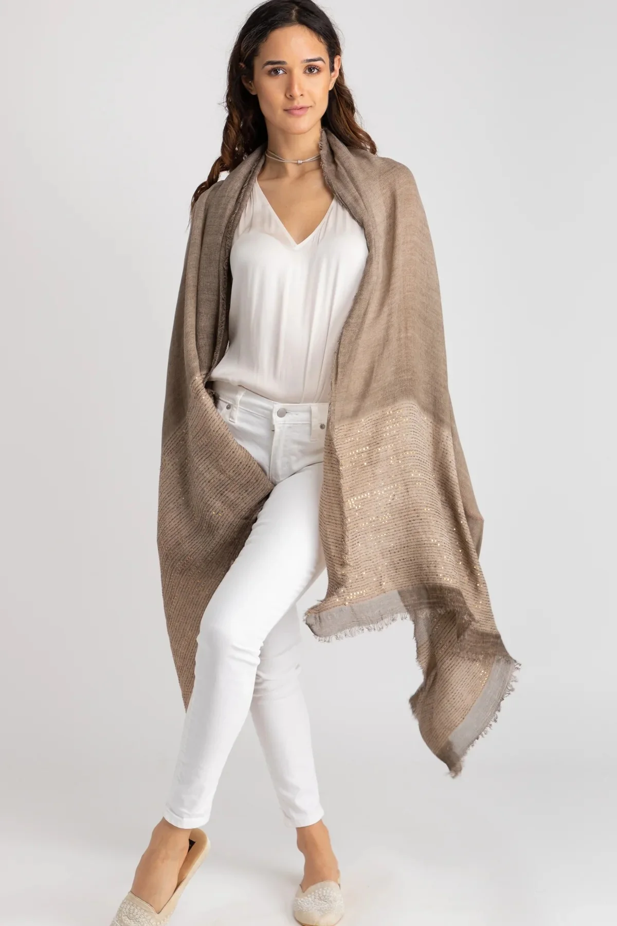 Lenox Taupe Wrap Scarf