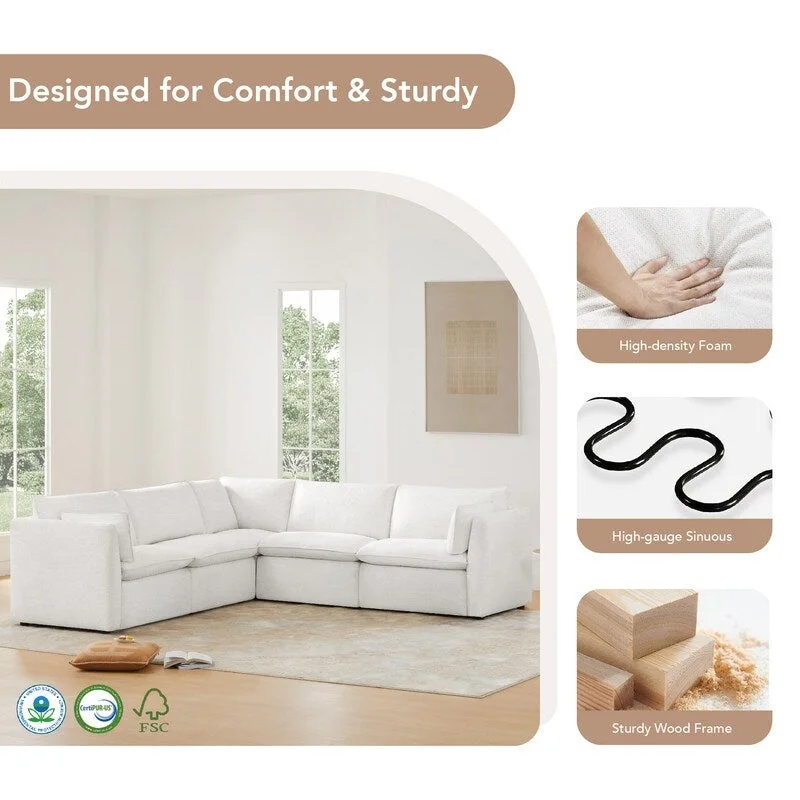 Cypress U-shape Sectional Couches Modular Sofa with Ottoman