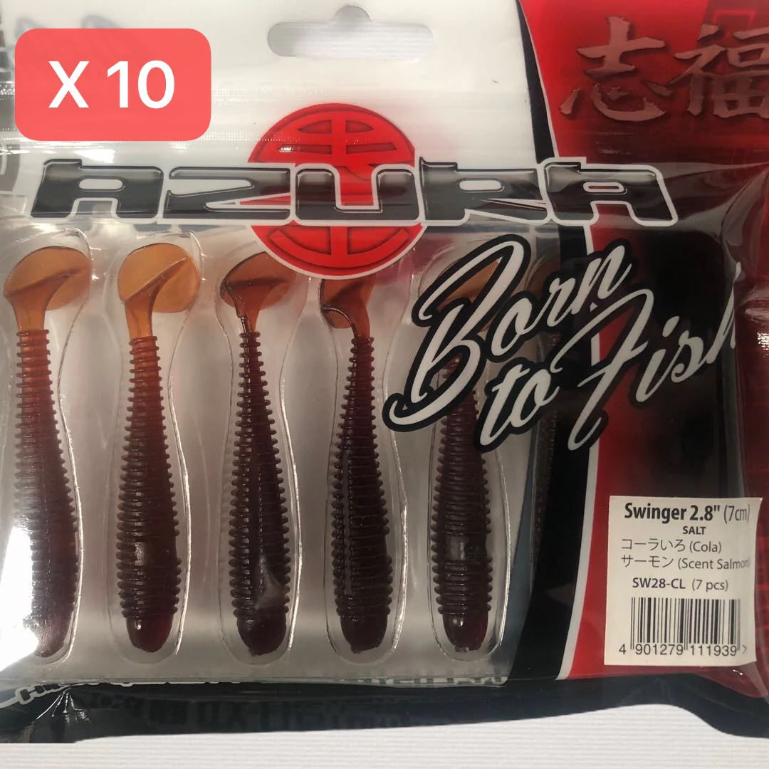 10 Packs Of Soft Plastic Paddle Tail Grub 2.8