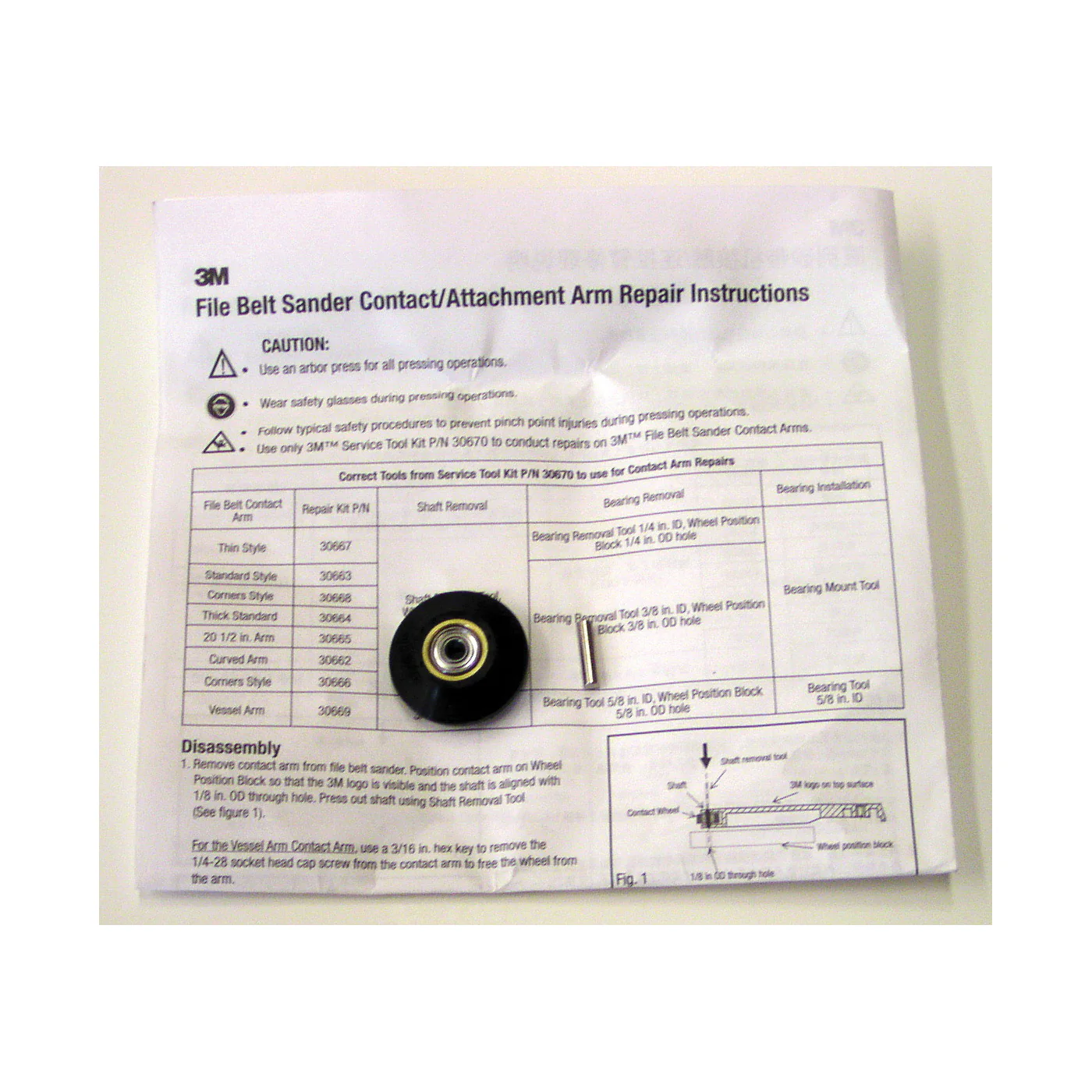 3M AB30666  ~  Repair Kit for File Belt Arm 28372