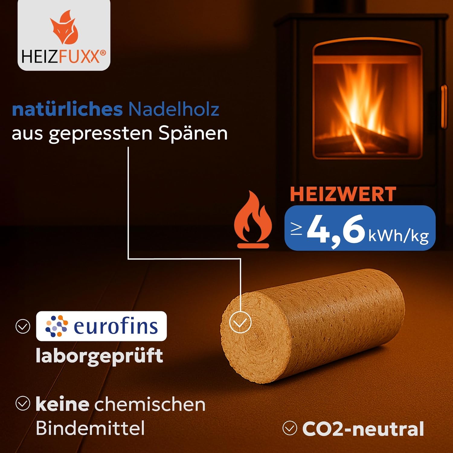Holzbriketts Nestro XL Blue - Weichholzbriketts Palette 960 kg (96x10 kg) - Premium Briketts für Kamin, Heizkessel & Ofen - Hoher Heizwert, geringer Aschegehalt & maximale Energieausbeute