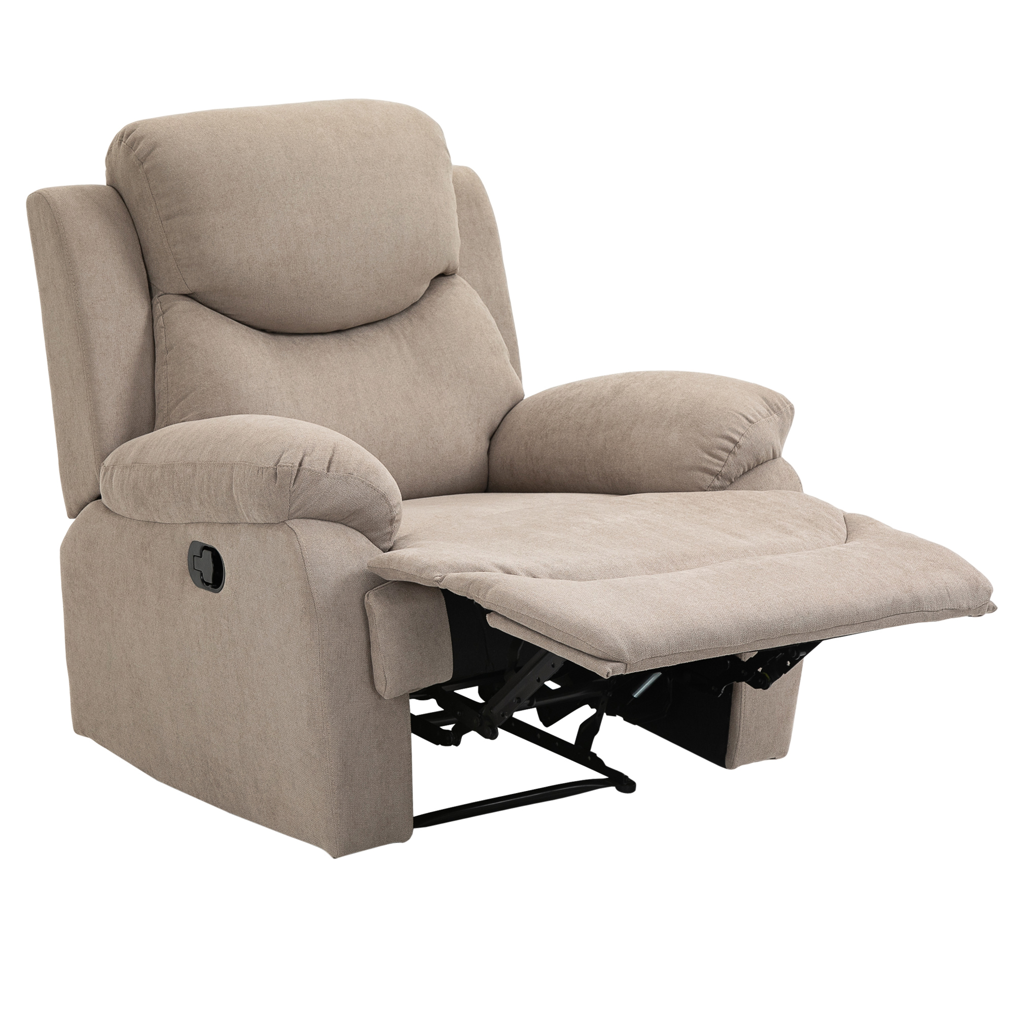 HOMCOM relaxfauteuil enkele sofa ligbed kantelbaar 150 ° TV-fauteuil linnen beige 97 x 96 x 105,5 cm