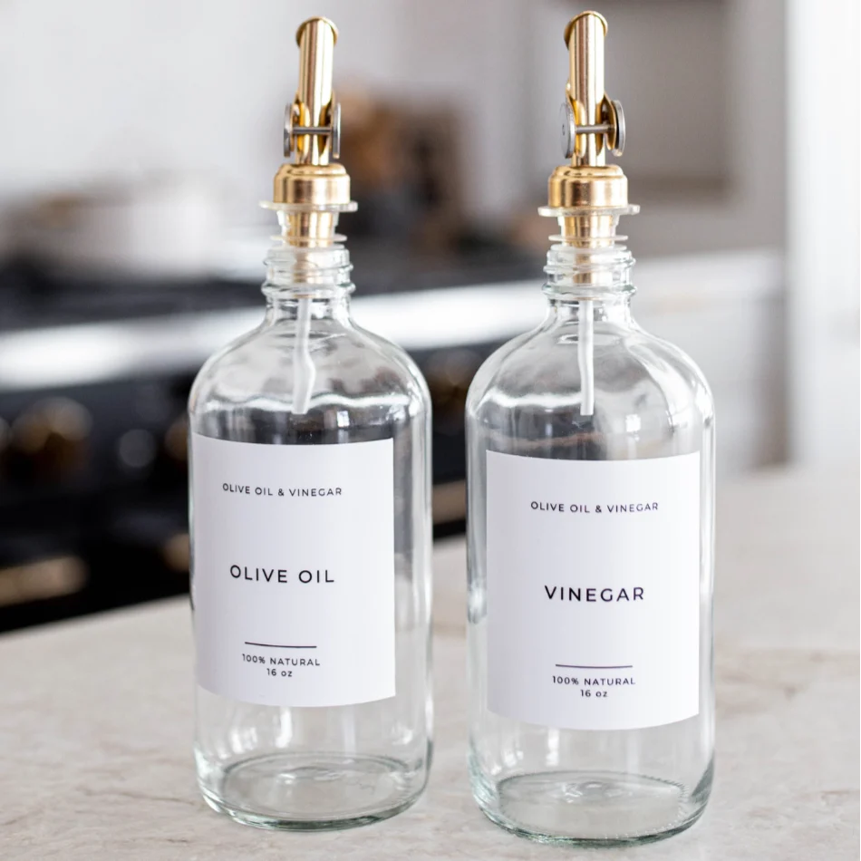 Clear Glass Olive Oil & Vinegar Bottles