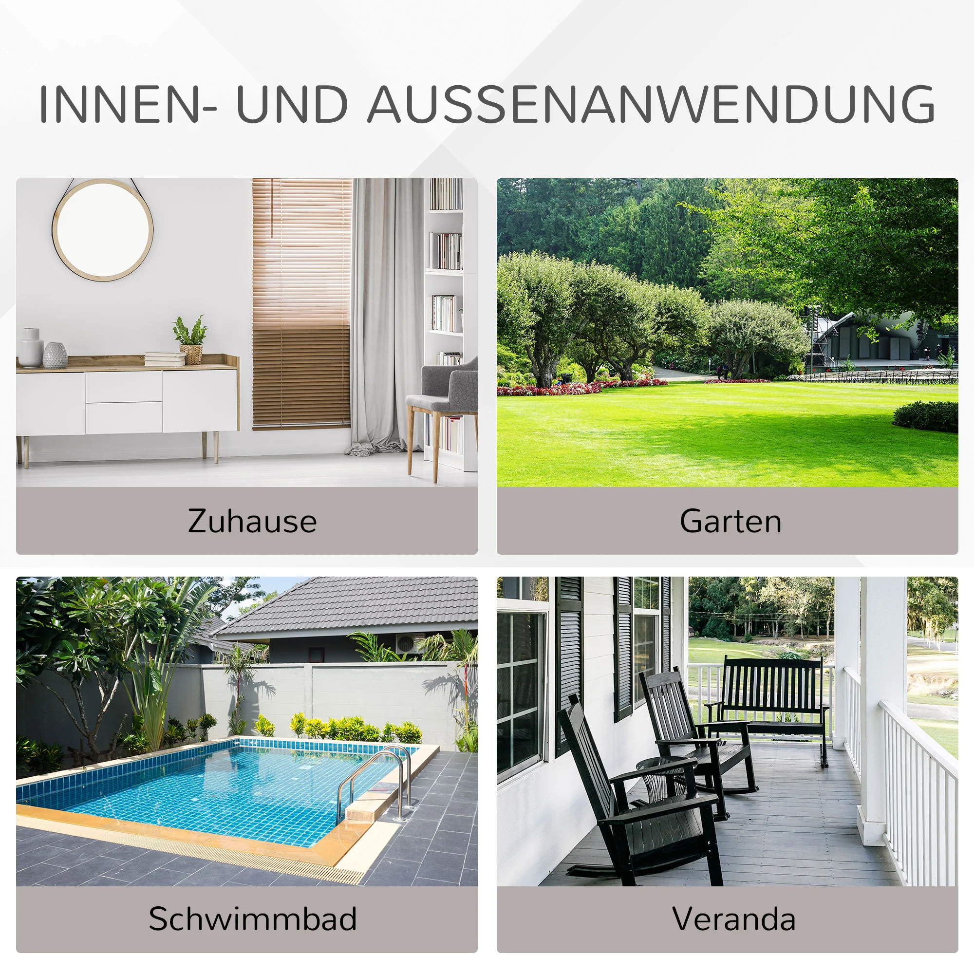 Outsunny Poly-rotan bank met kussens 3-zits loungebank tuin metaal polyester grijs