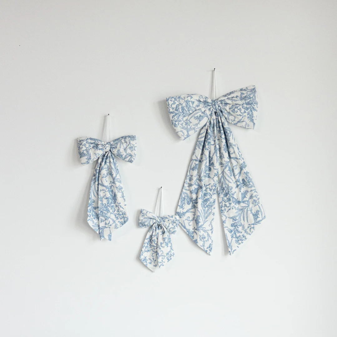Star Toile Baby Blue Bows