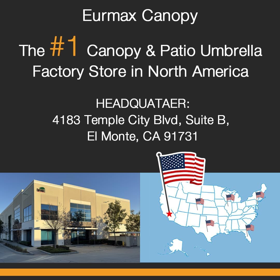 Eurmax USA 10'x10' Pop-up Canopy Tent Commercial Instant Canopies with 4 Removable Zipper End Side Walls and Roller Bag  Bonus 4 SandBags(White)