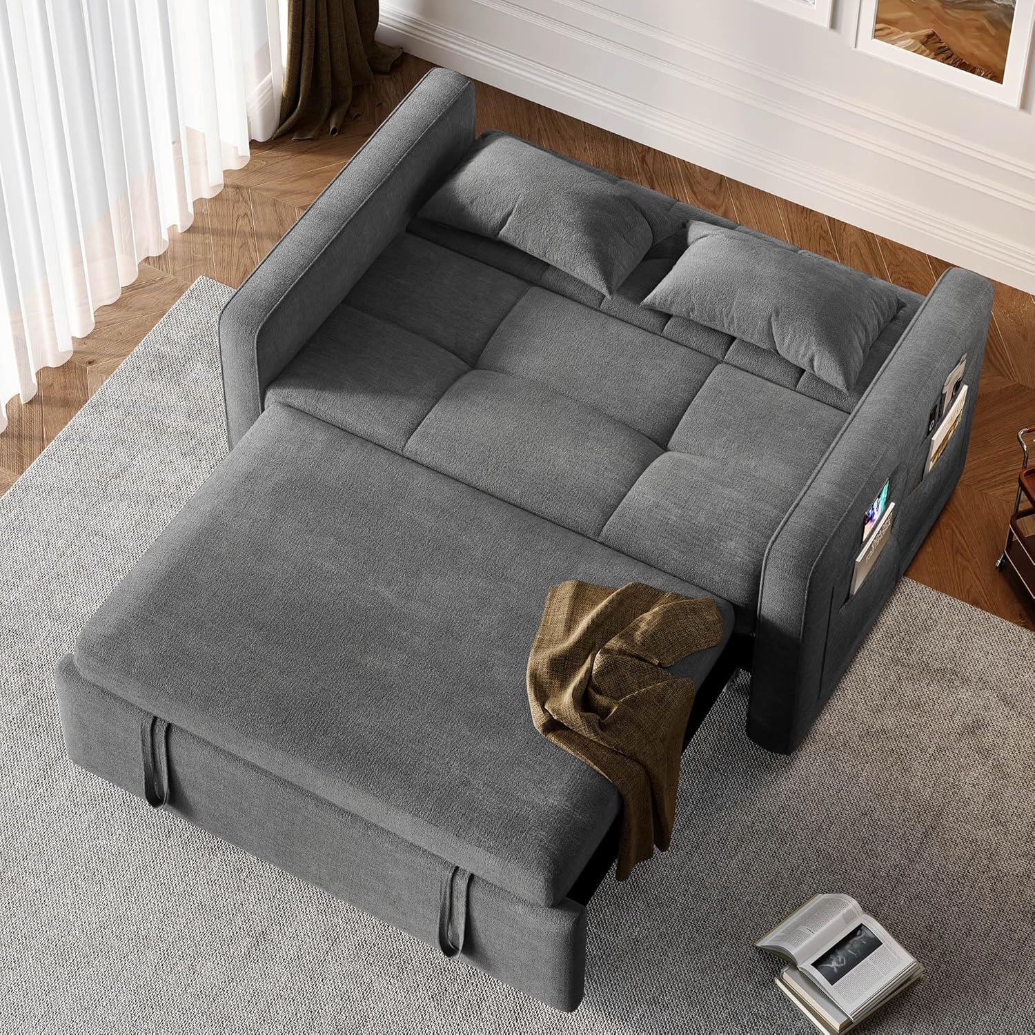 DWVO 3-in-1 Convertible Sofa Bed, 55