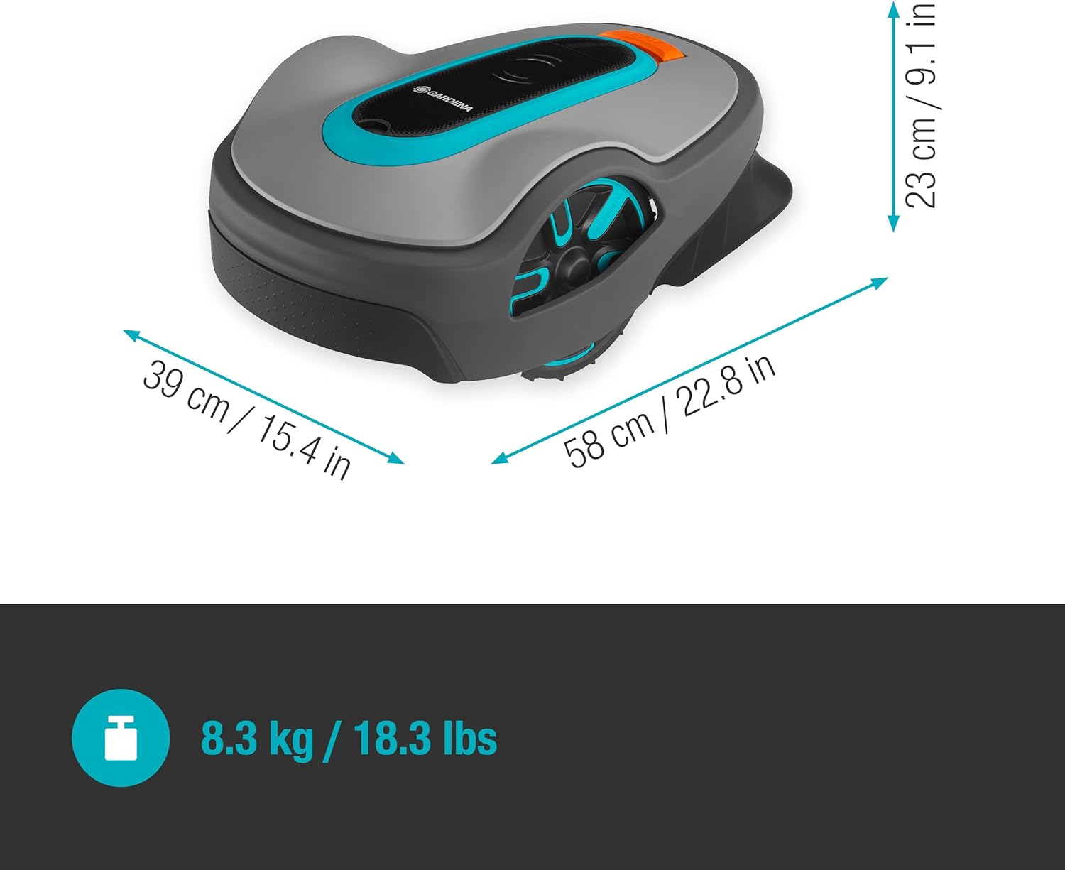Gardena Robotmaaier SILENO minimo 500 m: intelligente grasmaaier met optimale connectiviteit, programmeerbaar met Gardena Bluetooth-app, DE-versie (15202-20)
