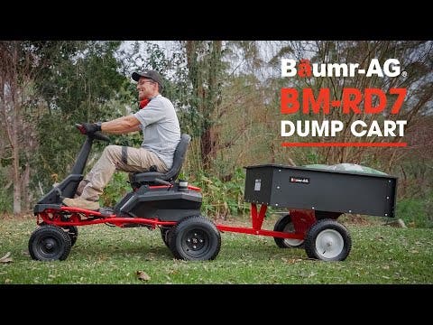 BAUMR-AG 270kg Capacity Metal Dump Cart, for Ride on Mower