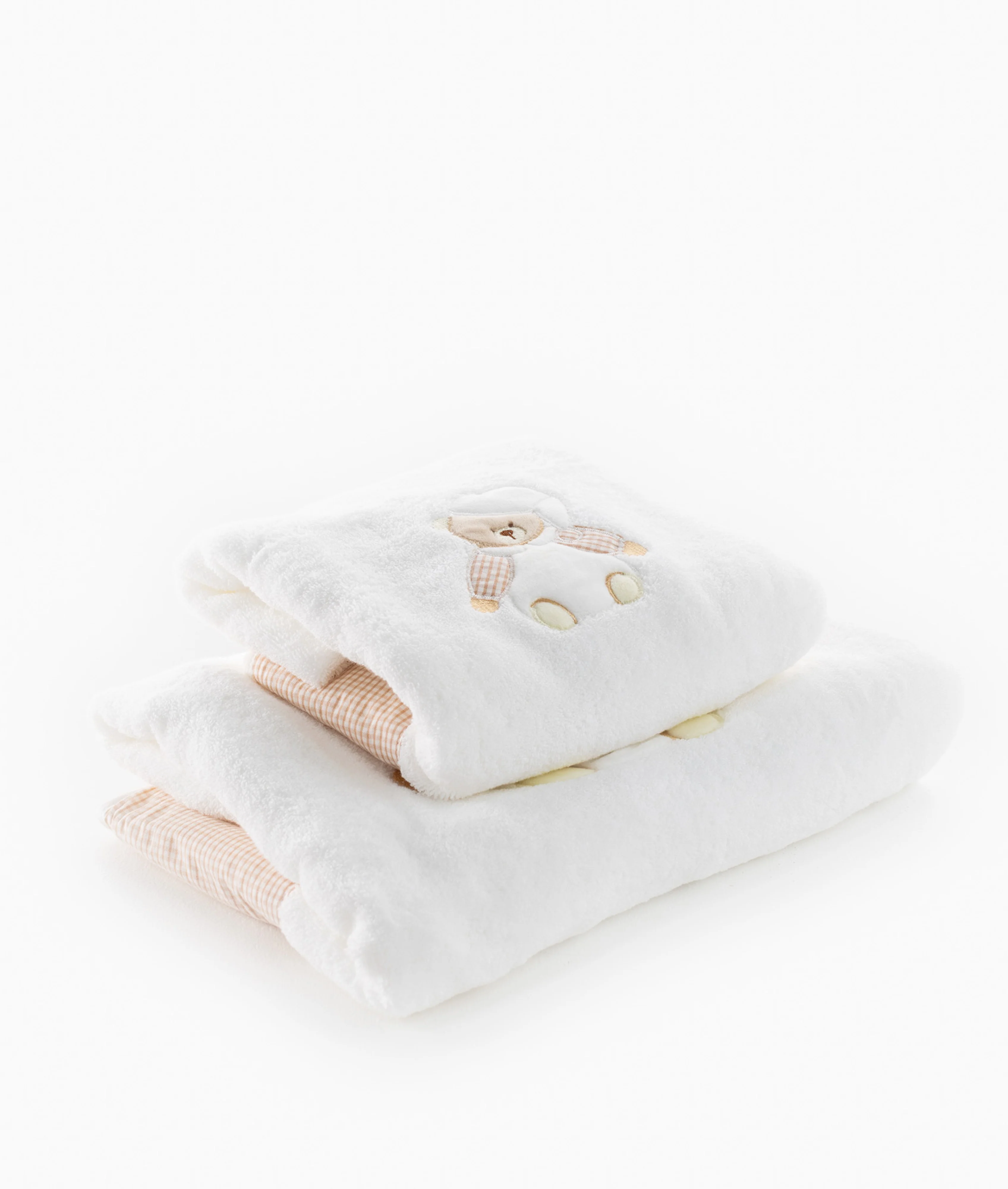 2pc Towel Set | White & Beige