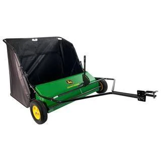 John Deere 42″ trailed lawn sweeper, 24 cubic foot capacity, adjustable brushes