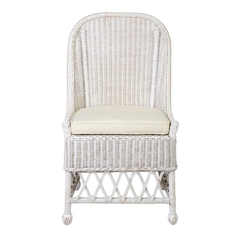 Natural Rattan Cushioned Dining Accent Chair by East at Main