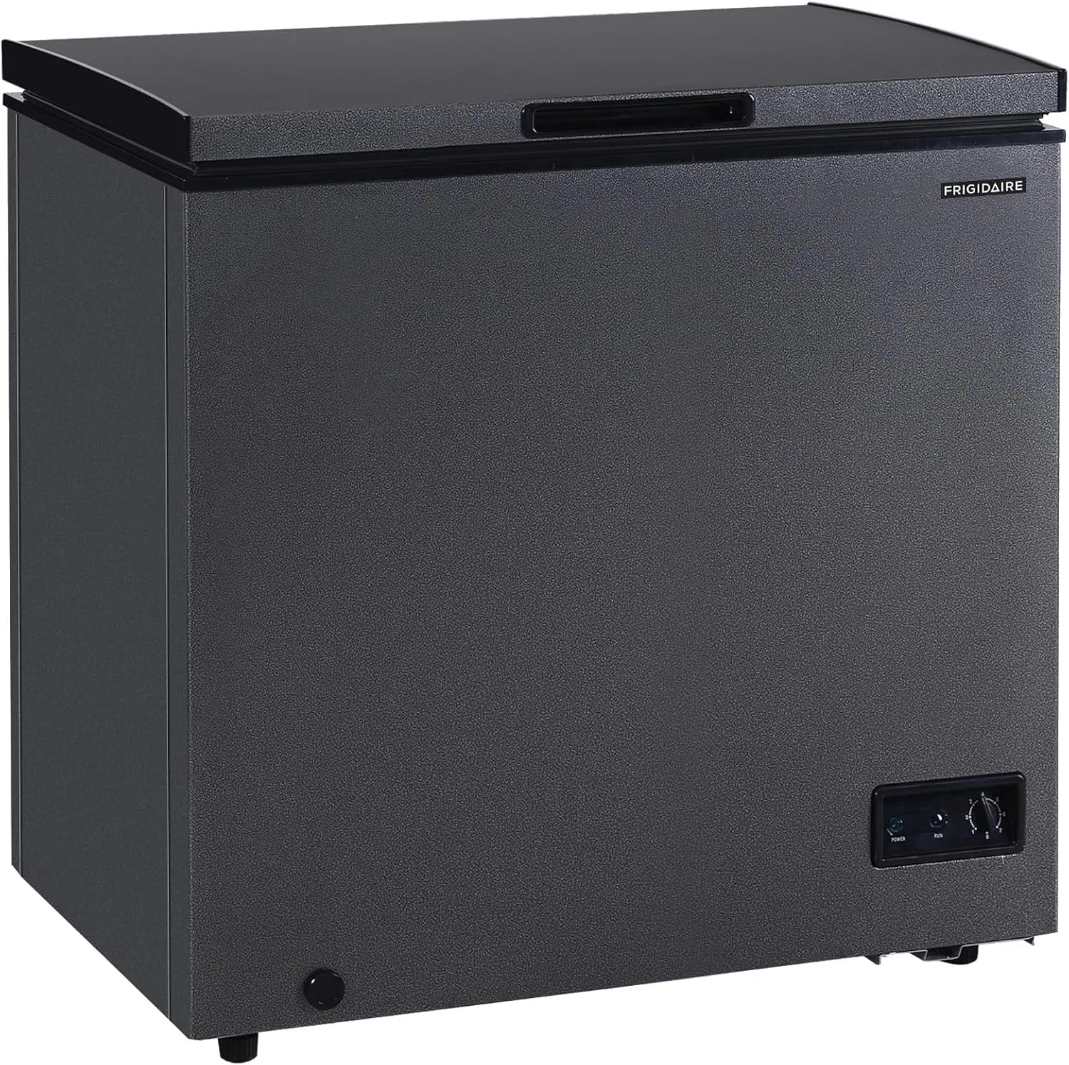 Frigidaire chest freezer (7 cubic feet), granita finish, adjustable thermostat, easy defrost function, removable basket