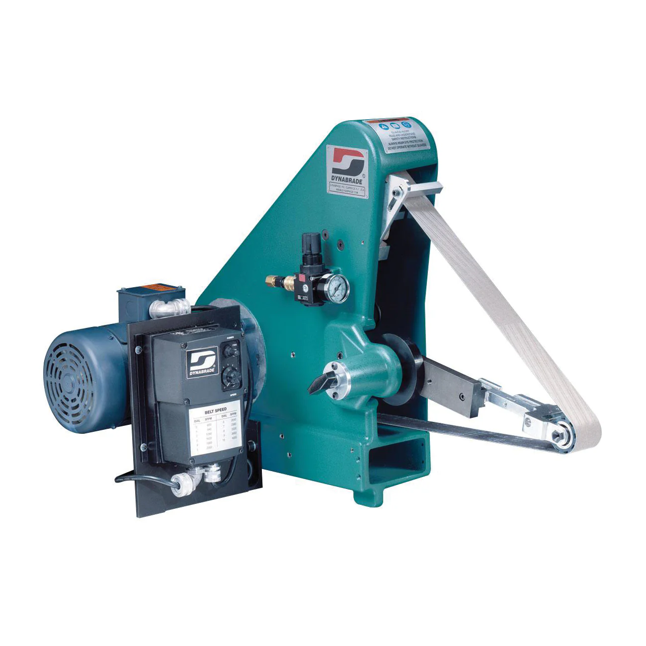 Dynabrade 64860  ~  Variable Speed Versatility Grinder Slack-Action 1 Hp 120 V (Ac) 1 Phase 50/60 Hz 600-4000 Sfpm For 1/4-2 Inch W X 72 Inch L (6-51 mm X 122 Cm) Belts