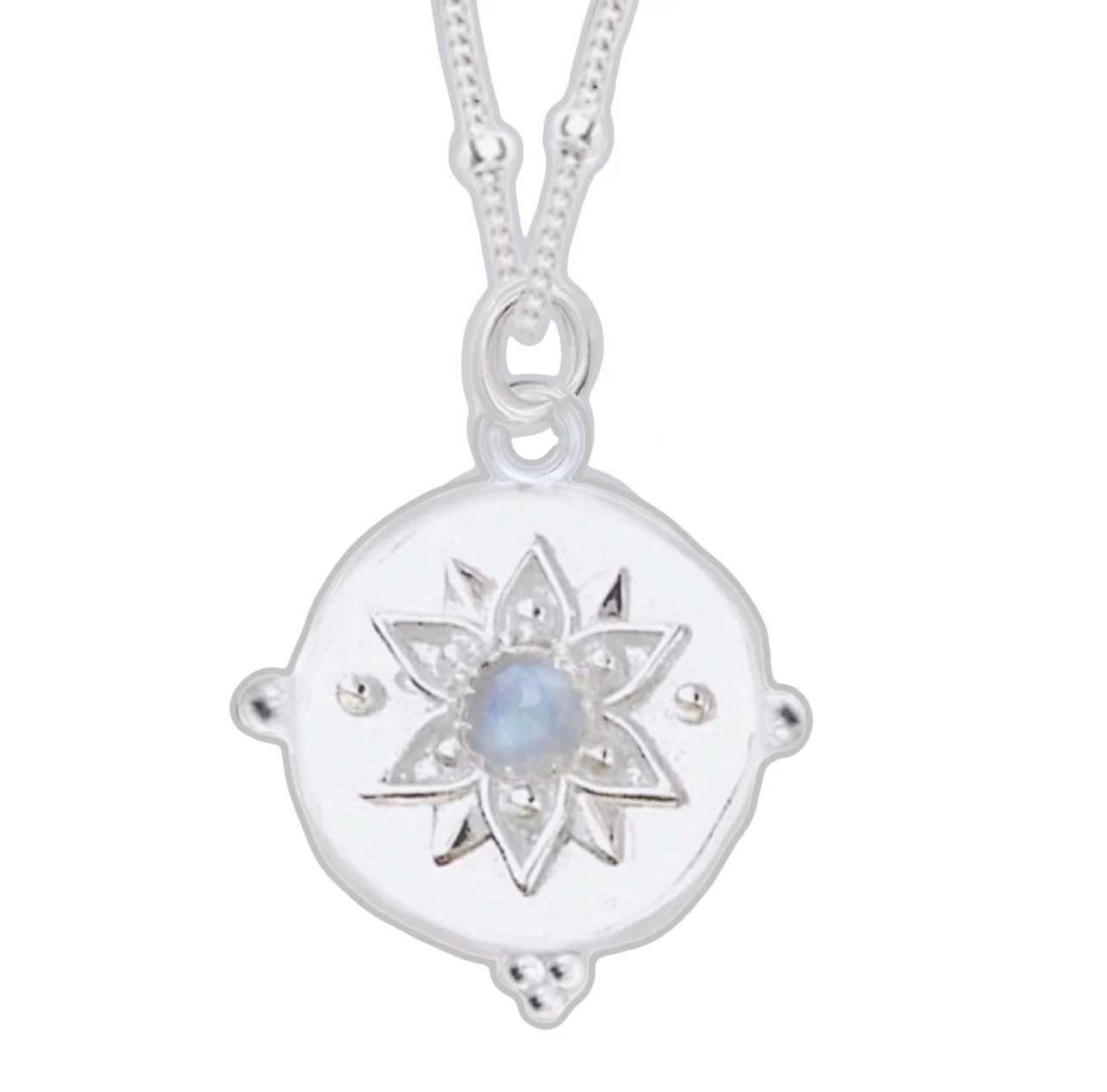 Laihas Vera May Sterling Silver Boho Necklace- Moonstone Necklace