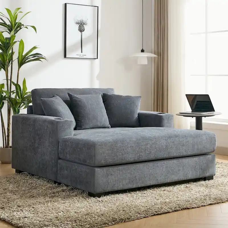 Three sizes Oversized Chaise Lounger with Pillows