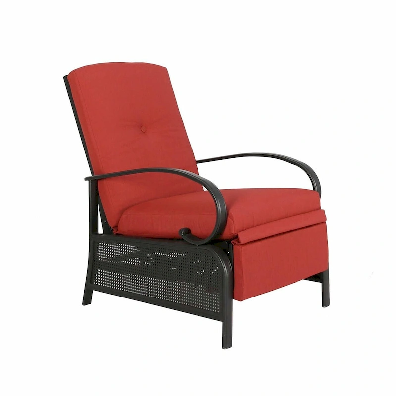 Adjustable Recliner Lounge Chair Patio Lounge Sofa with Cushion - 38 (D) x 26.5 (W) x 38.5 (H) INCH