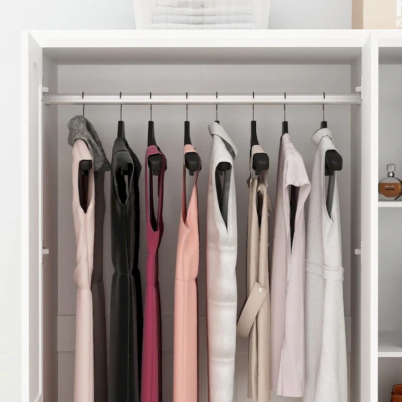 78.7H Combo Twin Wardrobe Set Elegance Meets Utility Armoires Closet