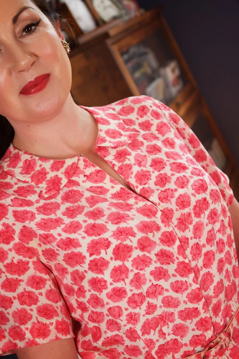 1960s Lord & Taylor Silk Floral Shirtwaister Dress
