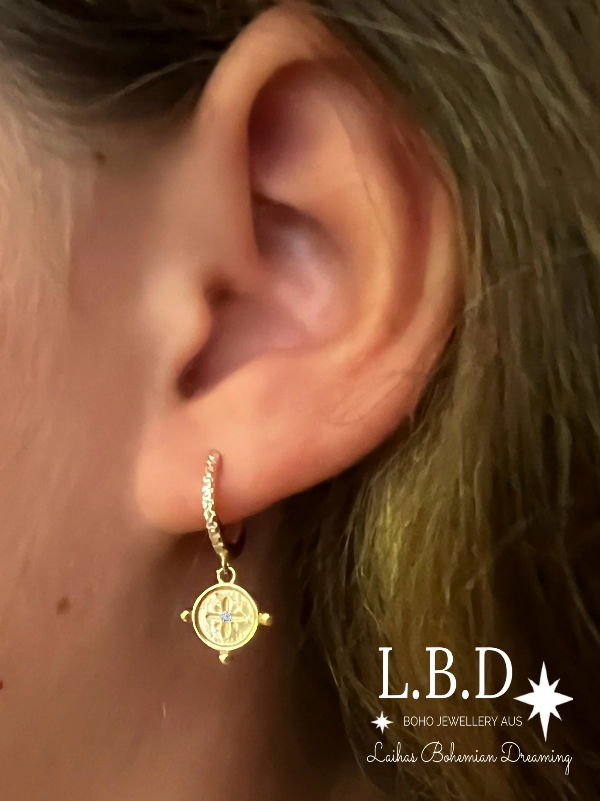 Laihas Starlit Celestial Gold Hoop Earrings