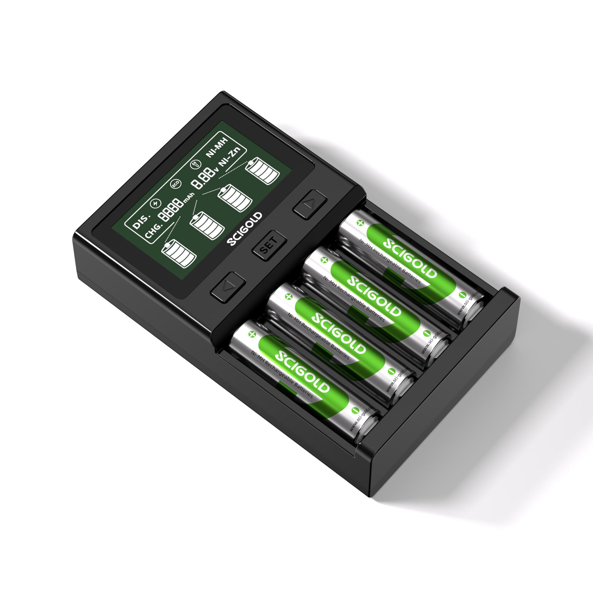Scigold 4 Ni-MH AA Batteries & Ni-Zn/Ni-MH Battery Fast Smart Charger