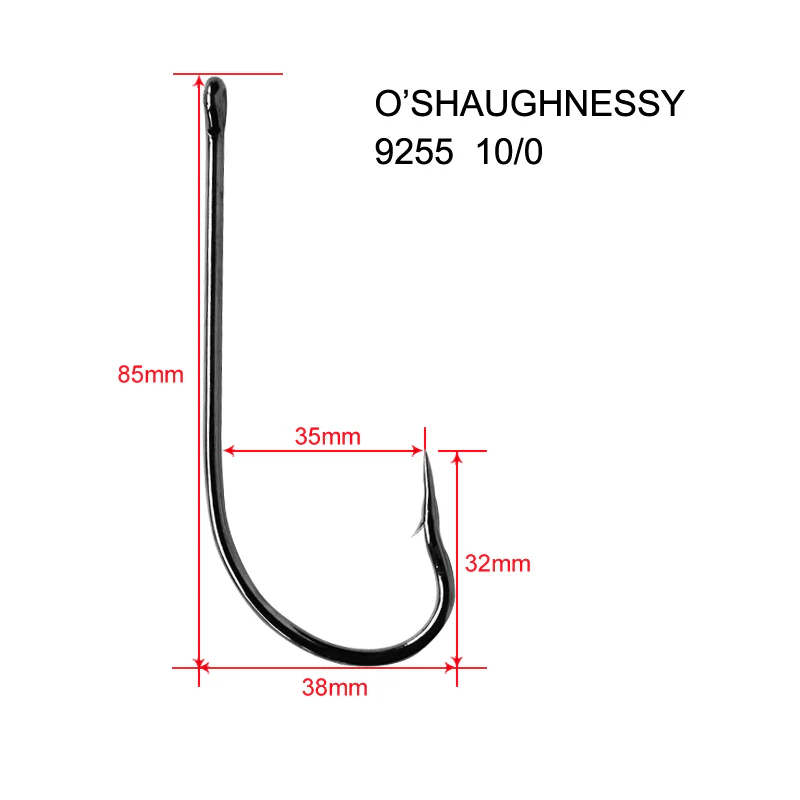 25pcs 10/0 Chemically Sharpened O'Shaughnessy Hooks Fishing Tackle