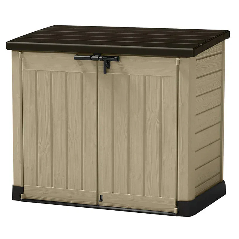 Store-It-Out MAX 4.8 x 2.7 Outdoor Resin Horizontal Storage Shed, 42 cu.ft, Beige/Brown