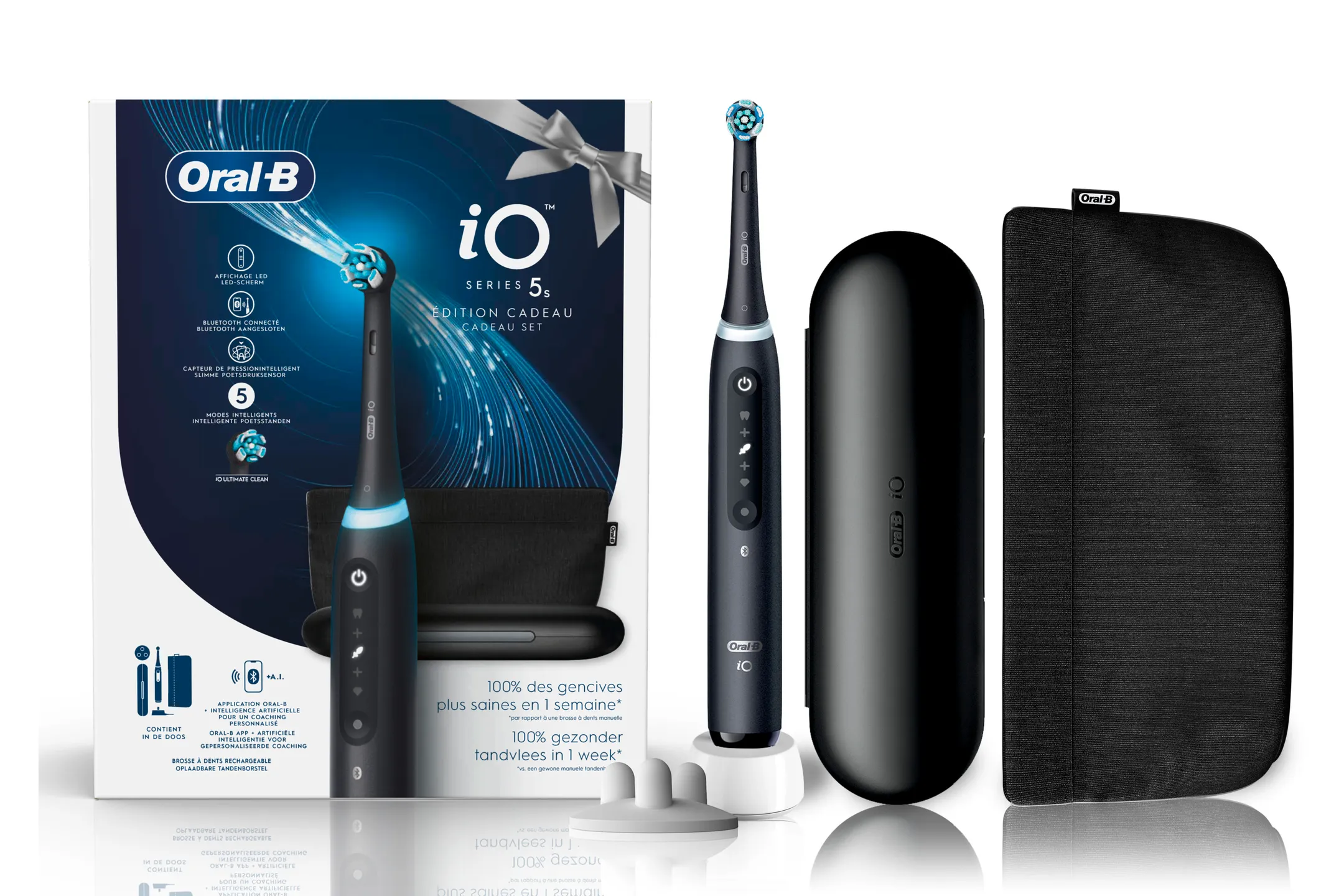 Oral-B Elektrische tandenborstel iO5 zwart + etui + pouch