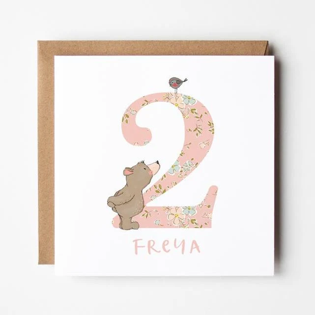 Bear��s Personalised Birthday Card with a Number