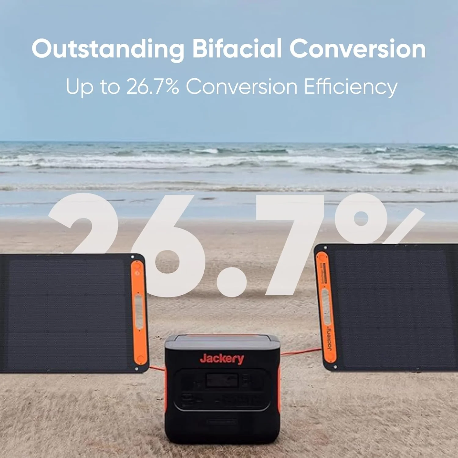 Jackery SolarSaga 200W hordozható napelem, IP68 összecsukható kétoldalas napelemek, kompatibilis a Jackery Explorer áramellátó egységgel és napelemes generátorral, tetőre, kültéri kempingezéshez, hálózaton kívüli és lakókocsikhoz