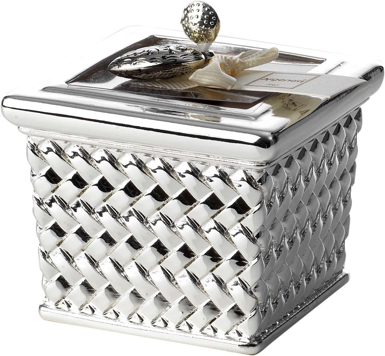 Rattan Silver-Brown Resin Candle