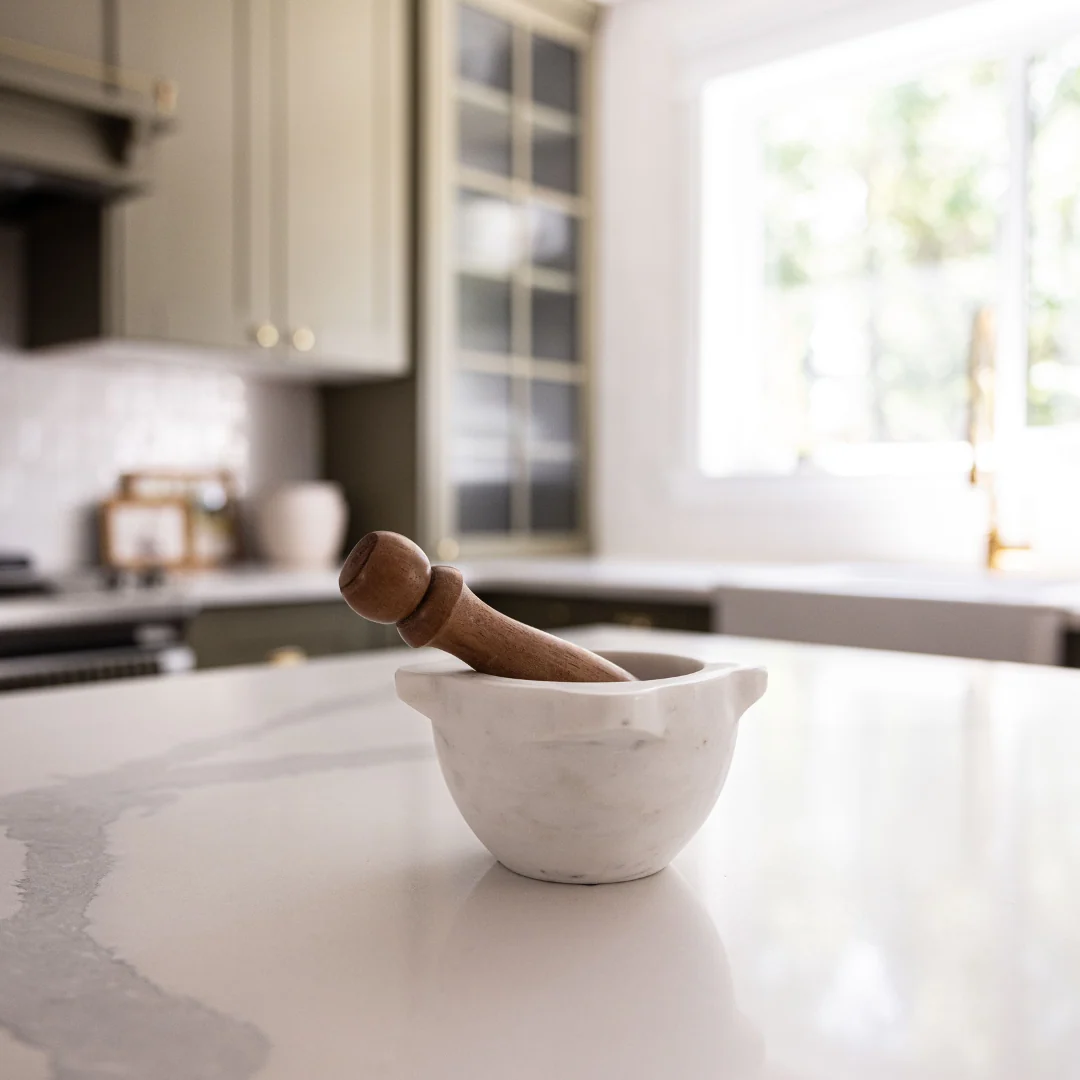 Marble Mortar With Wood Pestle