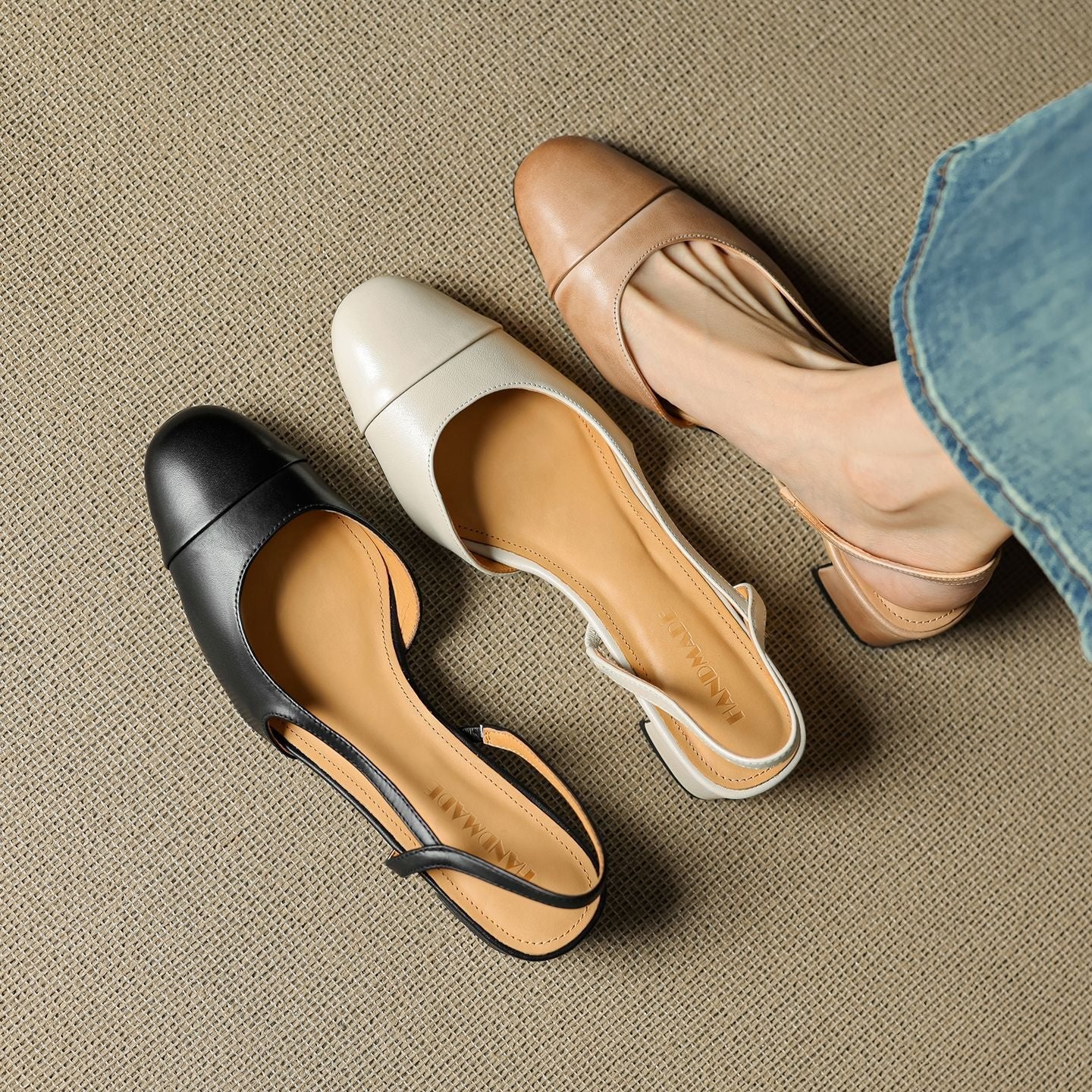 Women��s Black Heels Elegant Slingback Block Pumps