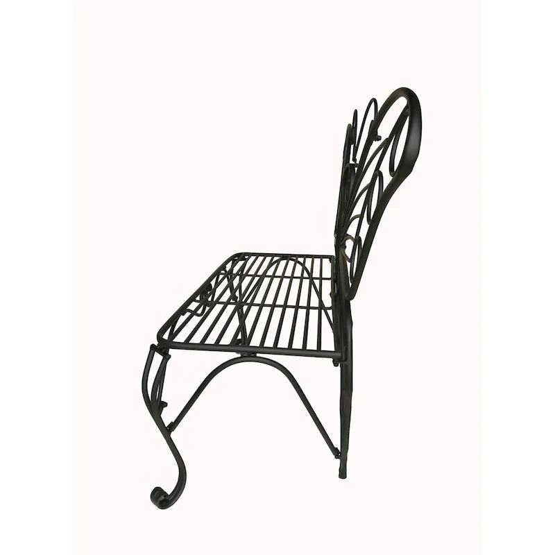 Antique Black Metal Butterfly Bench