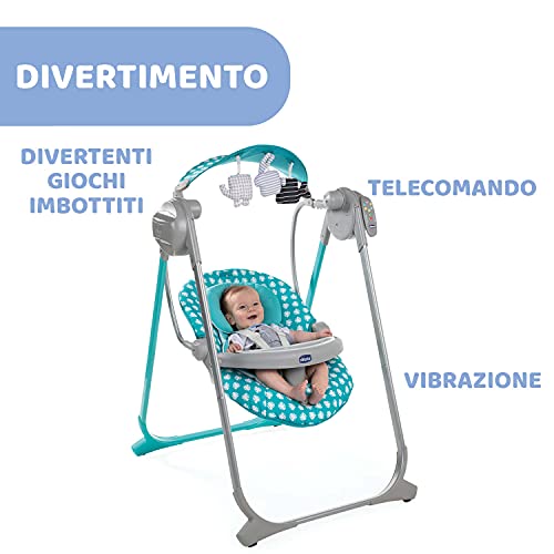 Chicco Polly Swing Up Altalena Elettrica Neonato da 0 Mesi a 9 Kg, Sdraietta Regolabile e Dondolo Automatico, con Vibrazione, Giochi Pendenti, Musiche e Telecomando, Chiusura Compatta, Azzurro : Amazon.it: Giochi e giocattoli