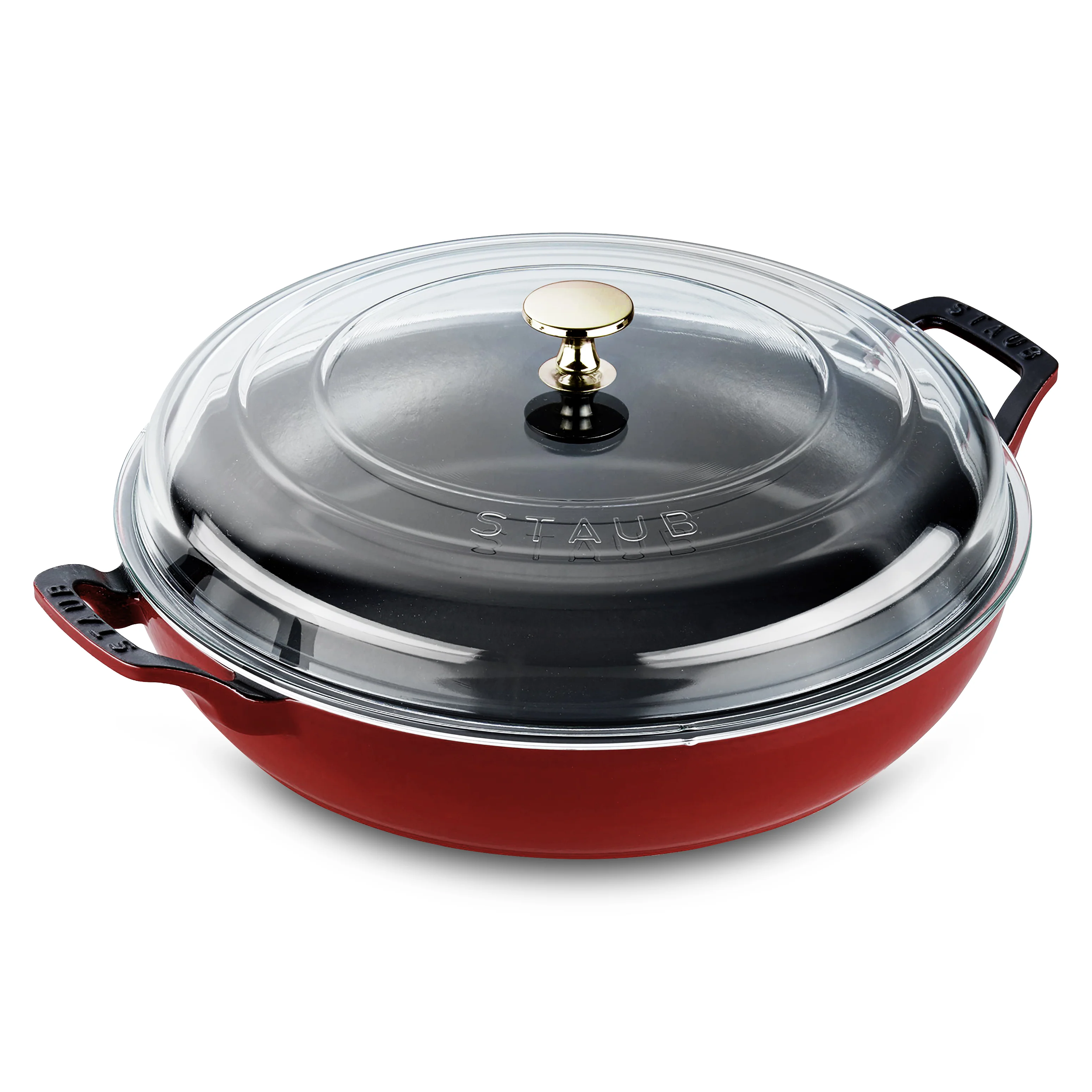 Staub – Brasiera color granato da 3,5 qt con coperchio in vetro