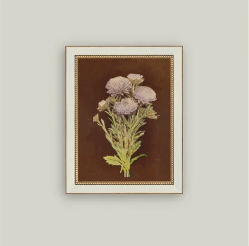 Lilac Dahlia Framed Antique Inspired Art