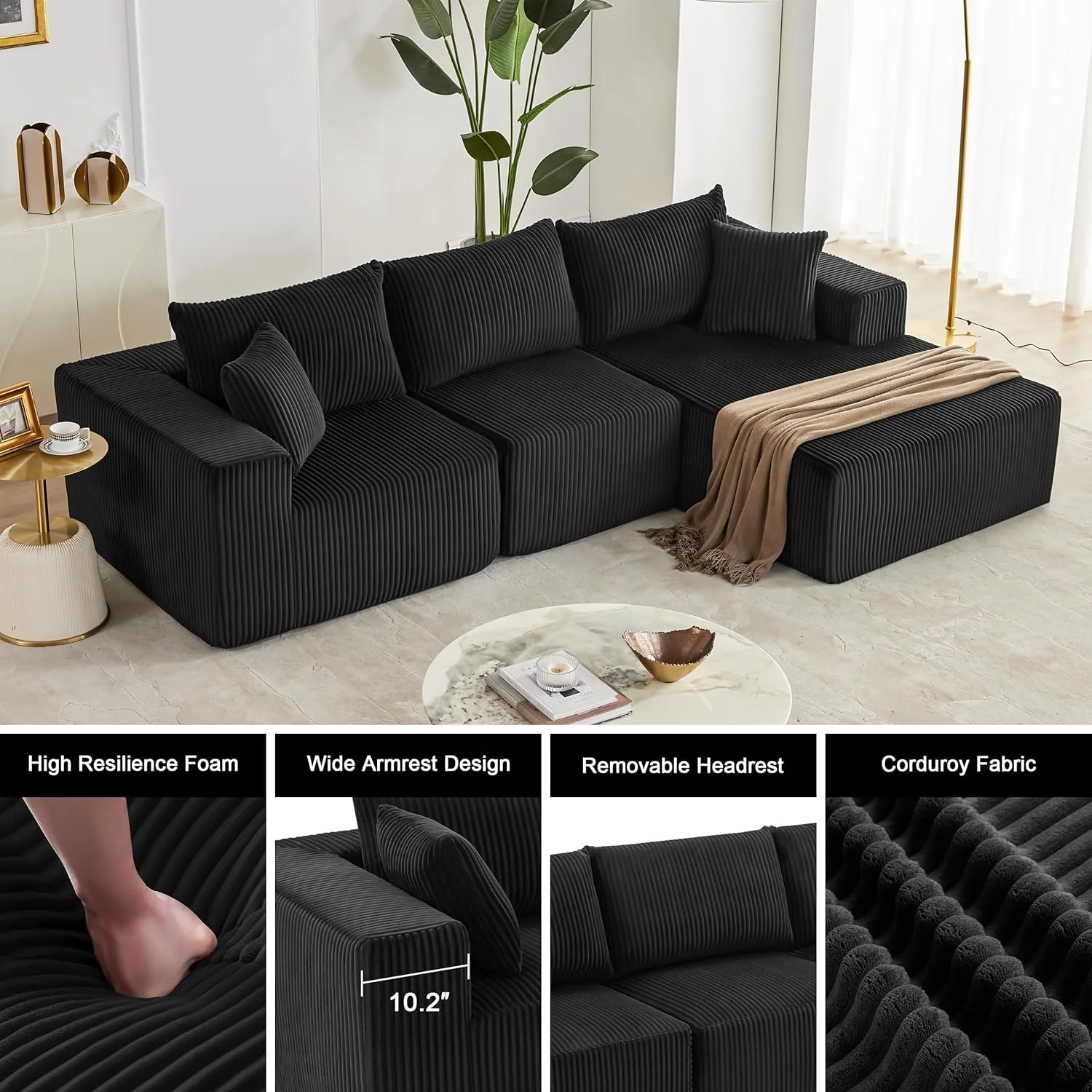 108 Modular Sectional Sofa Cloud Sectional Couch Modern Modular L-Shape Sofa Couch