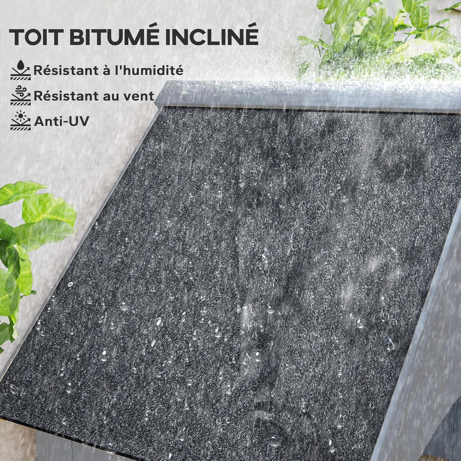 Outsunny Abri de Jardin en Bois cabane de Jardin Exterieur Armoire de Jardin avec Toit bitumé 3 étagères Porte avec loquet Rangement et Stockage extérieurs pour terrasse 77,5 x 54,2 x 179,5 cm Gris