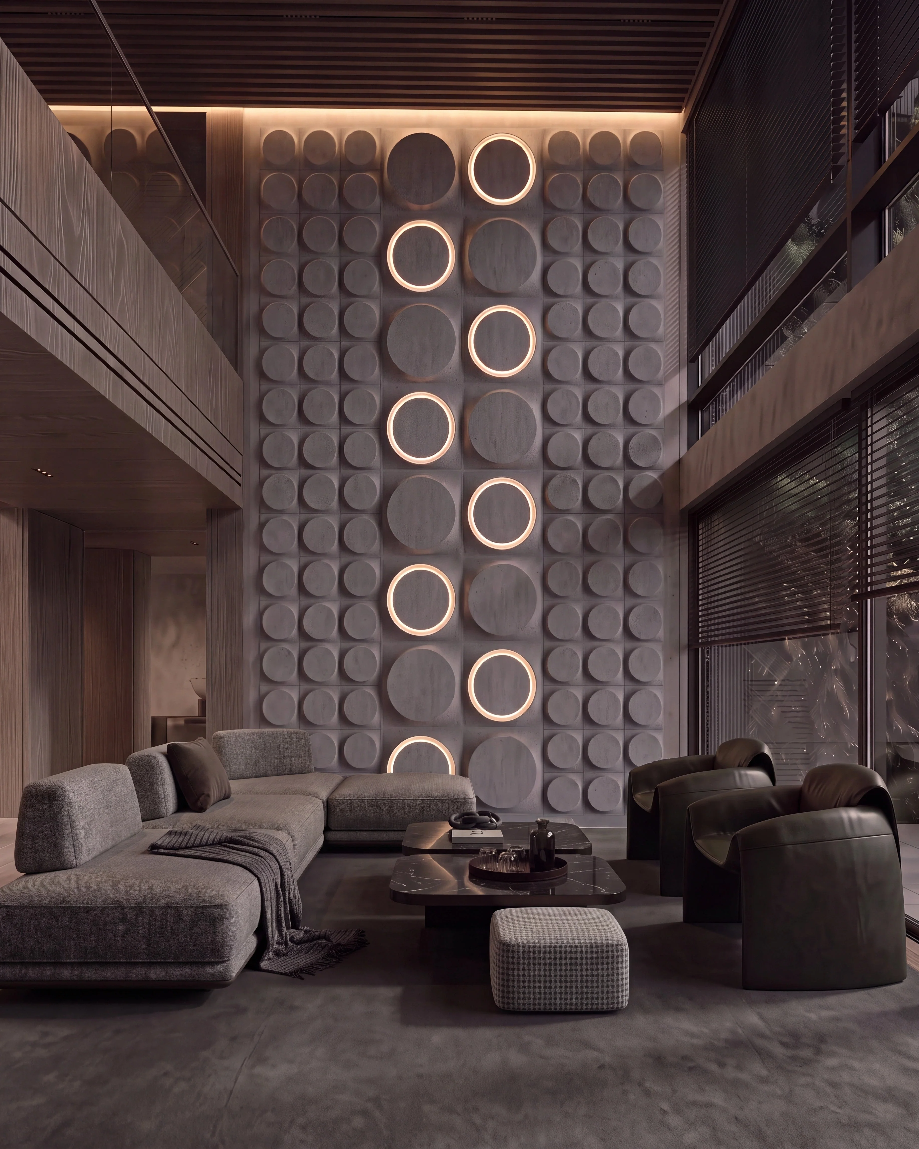 GYPSUM 3D WALL PANEL | COSMIC 0012 + LED LARGE