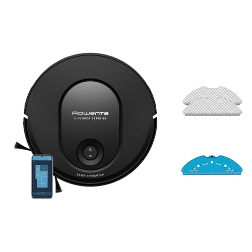 Rowenta Robot Aspirapolvere X PLORER Serie 65, Robot Aspirapolvere Lavapavimenti con Navigazione Laser, Sistema Smart Aqua Power e Controllo da Remoto, 168 Min Autonomia, Potenza 2300 PA, RR8L65 : Casa e cucina