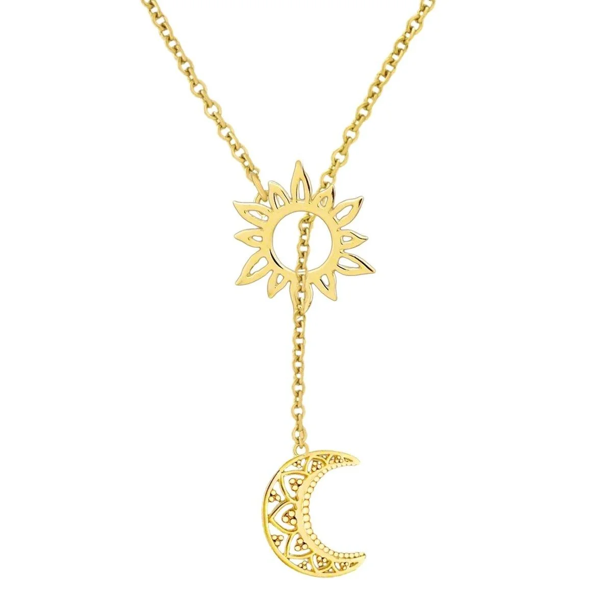 Laihas La Luna Sun & Moon Gold Boho Necklace